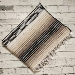 Safdie Woven Throw Blanket 46 x 72 Recycled Fibres Fringe Boho